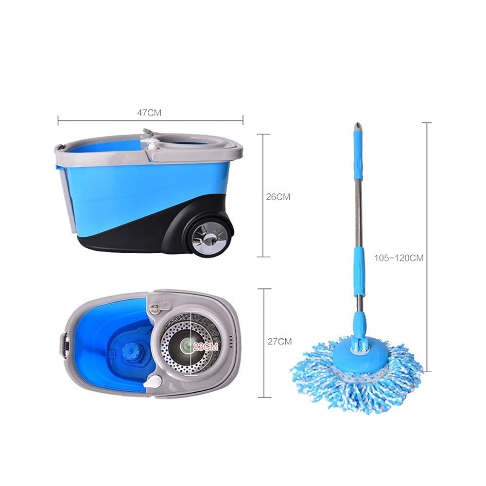 Trapeador Giratorio 360 ​​° Sistema Limpieza del Piso del Cubo Piso Madera el hogar Que Ahorra Trabajo Trapeador Mango Ajustable Acero Inoxidable Sistema Limpieza del Piso del Cubo