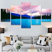 SIGNWIN 5 Panel Canvas Wall Art Calming Waters for Home Decorations Ready to Hang - 60