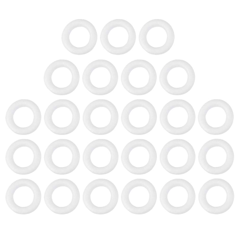 Amosfun 25pcs Mini Craft Rings Foam Circles Wreath Form Ring Pendant for Kids Arts and Crafts Model Making Crafting Wedding Donut Birthday Party Supplies