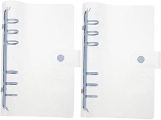 Garneck 2 Pçs Transparente Caso De Folhas Soltas Pasta De Viagem Pastas De Arquivo De Rosa Pastas De Escritório 6 Fichários Pasta De Folhas Soltas Pastas De Arquivo Doméstico Pasta