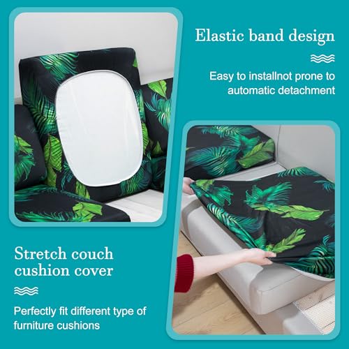 Image of 14 Pcs Stretch Patio Cushion Covers,Outdoor Couch Covers Replacement,Outdoor Couch & Sofa Slipcovers,for Patio Furniture Cushion Covers,Washable Reusable Furniture Protector (Summer,Cover Only)