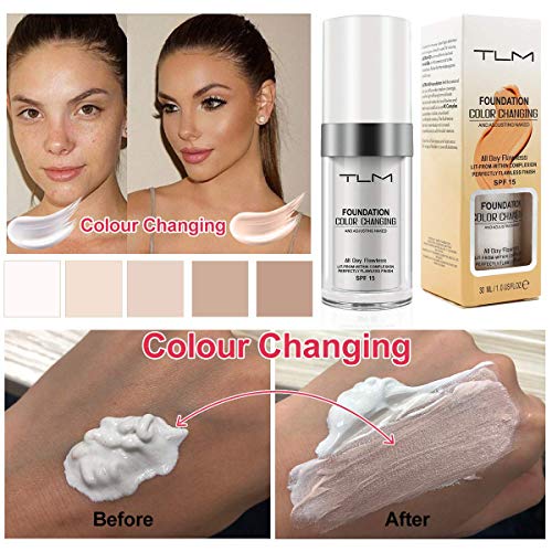 3Pcs Tlm Concealer Cover Cream, Flawless Colour Changing Warm Skin Tone Foundation Makeup, Base Nude Face Liquid Cover Concealer #TOP4