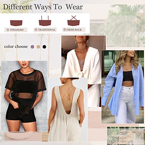 DotVol Women's Underwire Bralette Non Padded Bandeau Tube Top Multiway Bra4