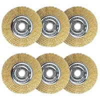 Fugenbürste 6er Set, Kompatibel mit Gloria Multibrush und Anderen Drahtbürsten, 11.5cm Durchmesser - Hochwertige Messingbürste, Garten Weedbrush Zubehör zur Entfernung von Unkraut Moos Steinen