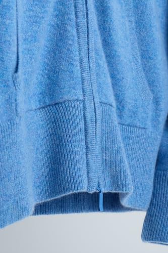 Image of JENNIE LIU Women's 100% Pure Cashmere Long Sleeve Zip Hoodie Cardigan Sweater