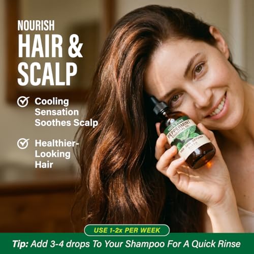 Image of 100% Pure Peppermint Oil - 4 Fl Oz Peppermint Essential Oil for Hair, Skin, Diffuser, Aromatherapy & DIY Soap Making Scent