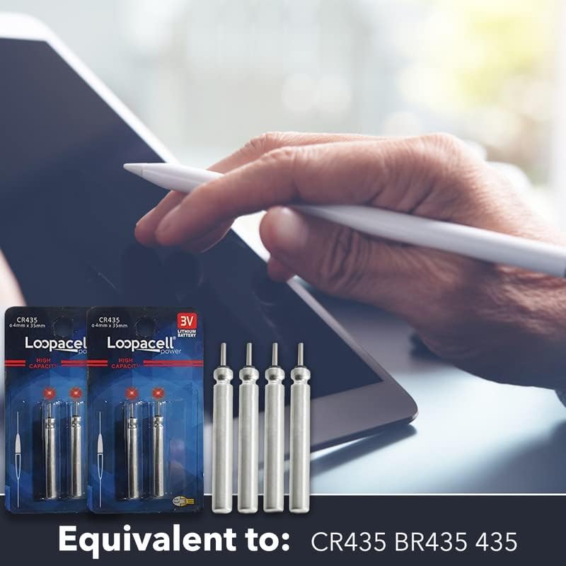 LOOPACELL CR435 BR435 435 Lithium Pin Type Cell (Pack of 4) - Long Lasting 3V Lithium Batteries for Fishing Lures, Fishing Bobbers, Pen Lights, Arrow Nocks, Fishing Floats, Pole Lights & LED Flashers