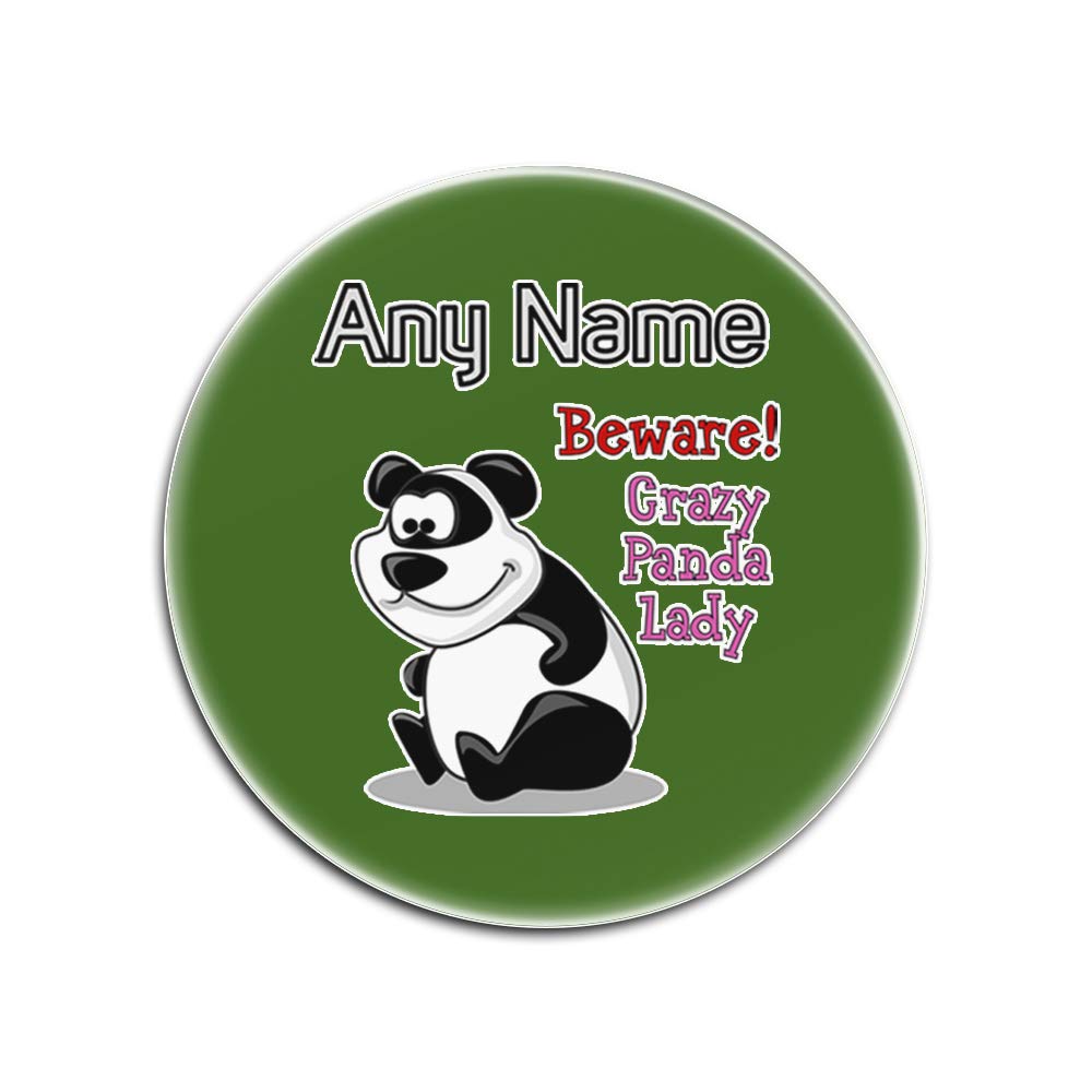 Dessous-de-verre panda vert lot de 4 en verre rond personnalisable avec slogan