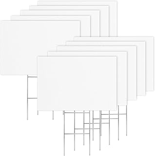 10 Pack White Corrugated Plastic Yard Signs 17x12 Inch Large Blank Custom Lawn Signs