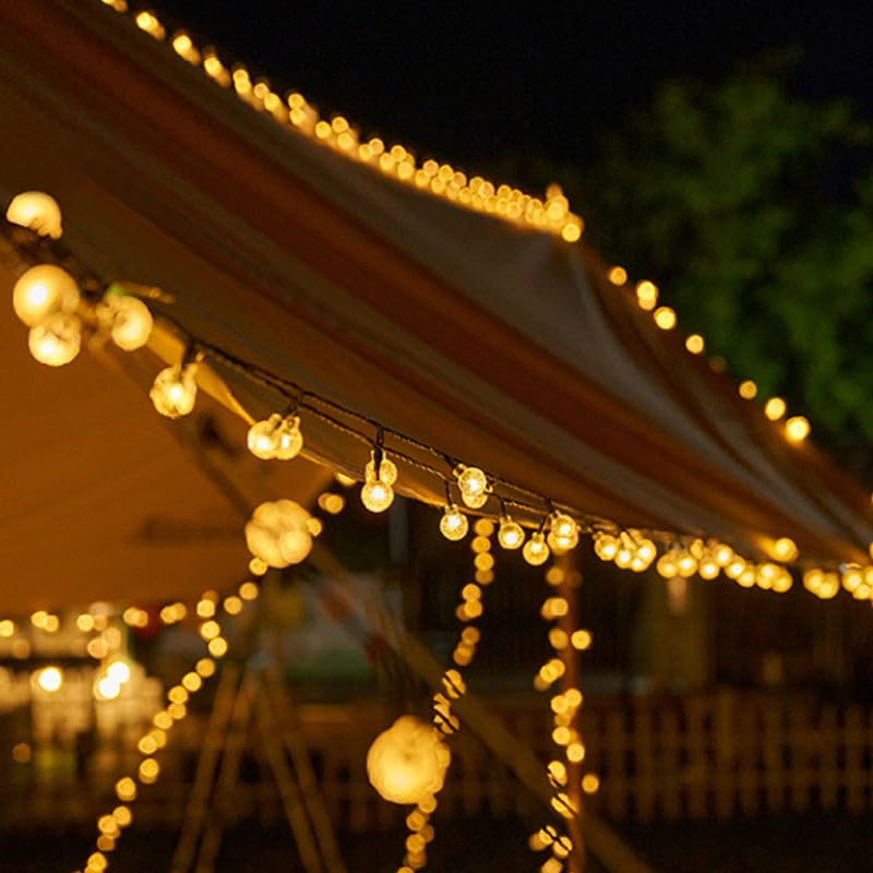 GOESWELL Confezione da 2 luci solari da giardino, 120 luci a LED per esterni, impermeabili, decorative, per paesaggio, fai da te, per cortile, giardino, feste di Natale (bianco caldo