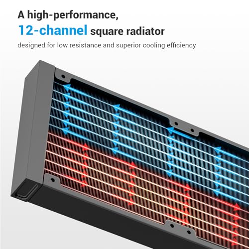 SAMA Q60 Disipador de CPU AIO de 360 ​​mm con pantalla LCD de 2,8", extraíble magnéticamente,ventiladores modulares XT120, aspas LCP, soportes adicionales, 115X, 2011, 1200, 1700, 1851, AM4, AM5 negro - imagen 4