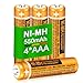 Produktbild Akkus NI-MH AAA Wiederaufladbare 4 Stück 550mAh 1.2V HHR-55AAABU für Panasonic BT Gigaset Telefone Zuhause Büro Langzeitnutzung