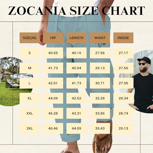 Mens Linen Pants Lightweight Beach Casual Sweatpants Loose Fit Baggy Hawaii Coconut Palm Print Casual Trousers2