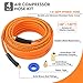 FYPower Air Compressor Hose 1/4 Inch x 50 Feet Hybrid Hose with Fittings, Flexible and Kink Resistant, 1/4