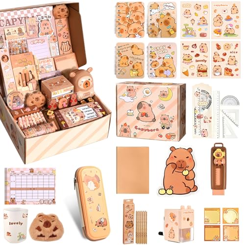 Set de Papeleria Capibara, Kawaii Capibara Estuche con Bolígrafos Peluche Artículos...