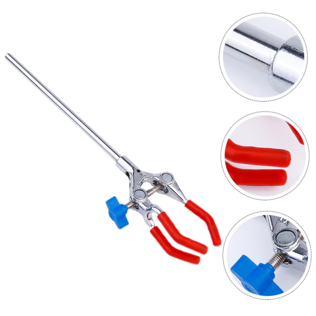 LIFKOME Pince à Flacon à 3 Branches en Acier Inoxydable, Réglable et Légère, Lot de 2 pour Laboratoire, Support Polyvalent pour Fioles et Béchers Lors D'expériences Scientifiques