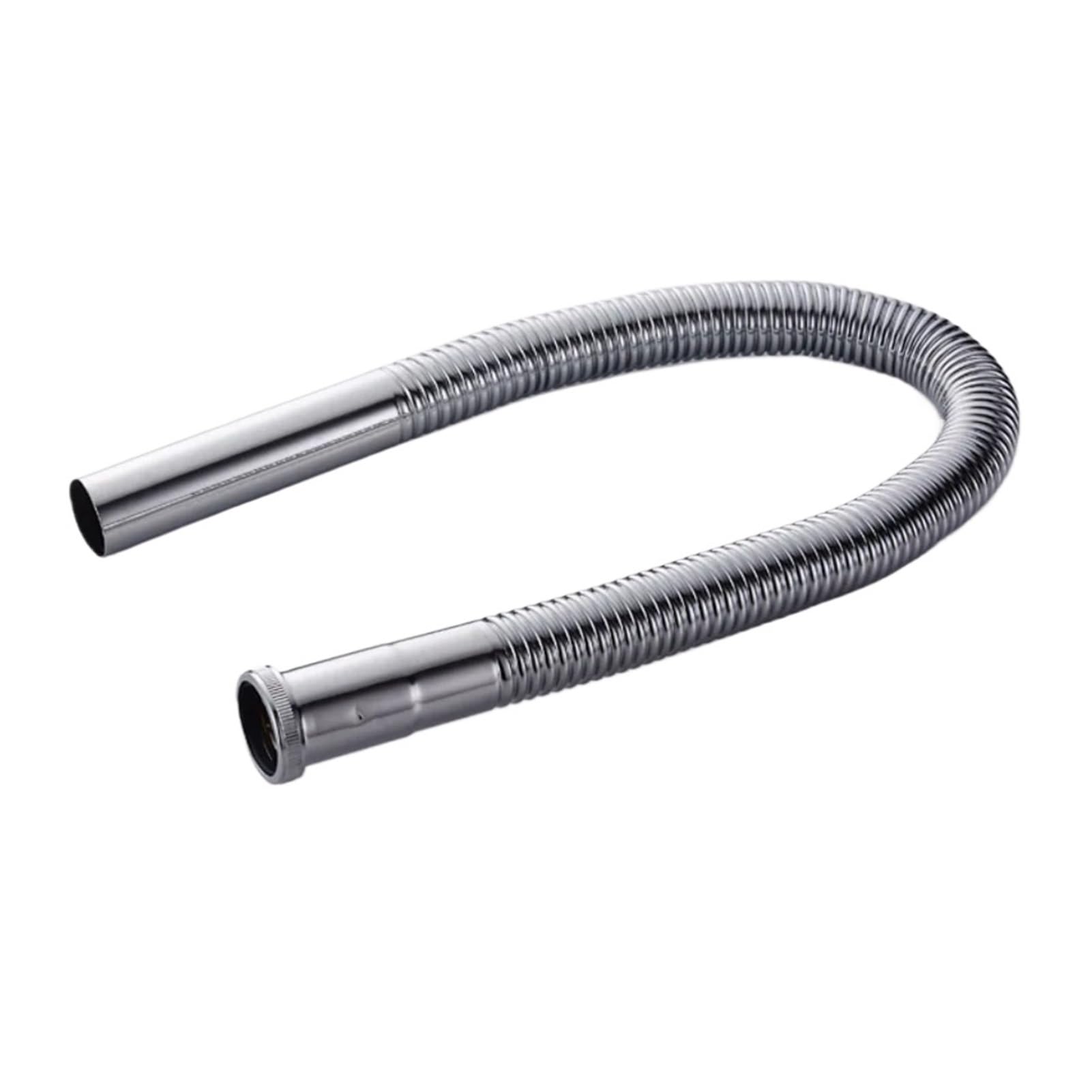 Manguera de latón Sifón Desagüe flexible for fregadero Baño Cocina Lavabo Tubo agua Juego desagüe Accesorios for bañera(Silver)