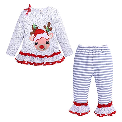 Borlai 1-5 Jaar Mode Kerst Outfits voor Baby Meisjes, Casual T-shirt en Broeken Set - Afbeelding 4