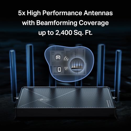 Image of TP-Link Dual-Band BE5000 WiFi 7 Router Archer BE260 | 5-Stream 5Gbps | 1x2.5G WAN+1x2.5GLAN+3x1G Ports, USB 3.0 | 5 External Antennas | VPN Clients & Server | Easy-Mesh, HomeShield, MLO, Private IOT