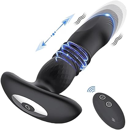 Vibrador Empuje Vibración Anal Plug Para Hombres Consolador Vibrador Masaje de Próstata Butt Plug Juguetes Sexuales Productos Para Adultos Masturbador Vibrador