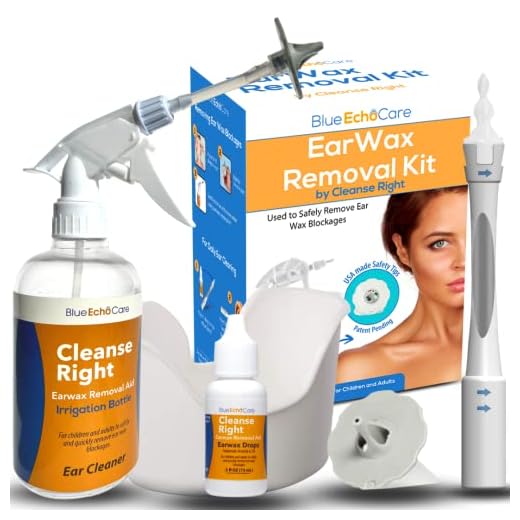Blue Echo Care Cleanse Right Ear Wax Removal Tool Kit for Ear Cleaning – Includes a 0.5 oz Ear Drops Bottle & Reusable Tip – Ear Cleaning Kit to Remove Excessive Earwax at Home – Package May Vary