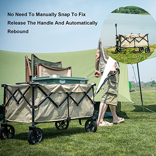 Carrito plegable utilitario para camping y compras, estructura de acero, ruedas neumáticas, ajustable para picnic y playa miniatura 2
