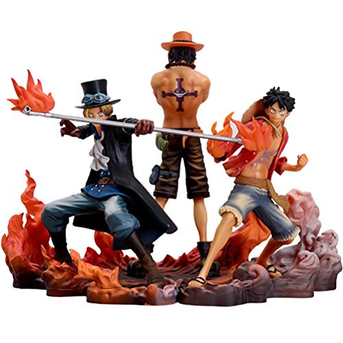 Gazaar One Piece Action Figure Statue, Anime Character Figures Statue Luffy Doll Ace Figure Model Toy Sabo Figures Doll Cartoons Character Desktop Ornaments Best Realistic Three Brothers Anime Figure