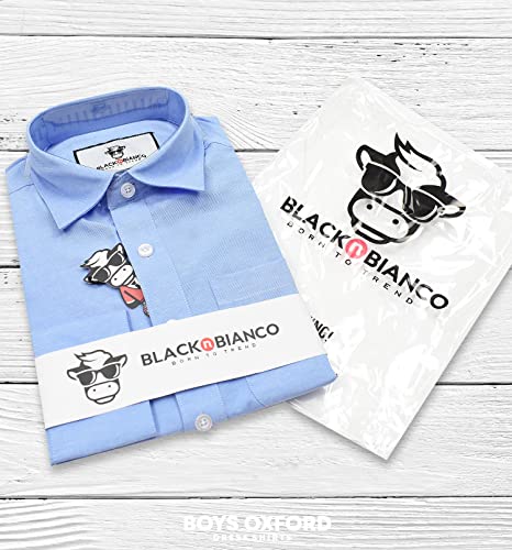 Black n Bianco Boys' Signature Oxford Long Sleeve Dress Shirt4