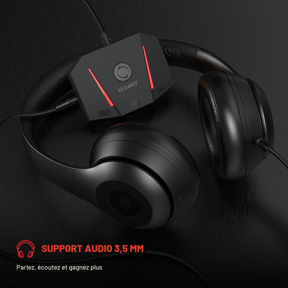 LeadJoy VX2 AimBox Convertisseur Adaptateur Clavier Souris, convertisseur Filaire avec Interface Audio 3,5 mm, Adaptateur contrôleur pour Xbox One, Xbox Series X/S, PS4 et Switch…