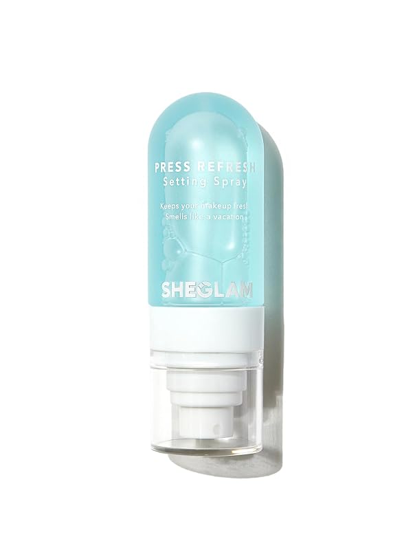 Bruma fixadora de maquiagem SHEGLAM Press Refresh com cafeína, água de coco e ácido hialurônico