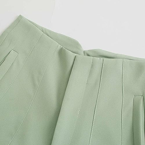 Women's Solid Color High Waisted Straight Leg Pants Daily Commuting Casual Dress Pants Button Down Pants3