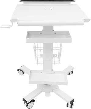 Mobile Laptop Trolley Cart with Laptop Tray&Oral Scanner Holder