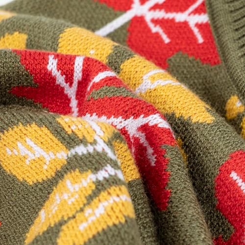 Image of Fitwarm Maple Dog Sweater, Thermal Dog Winter Clothes for Small Dogs Boy Girl, Fall Pet Outfit, Red, Yellow, White, Olive Green, XL