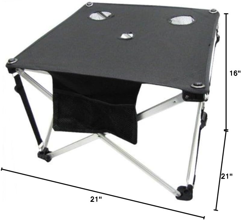 Folding Fabric Picnic Table Side Camping and Beach Beverage Stand