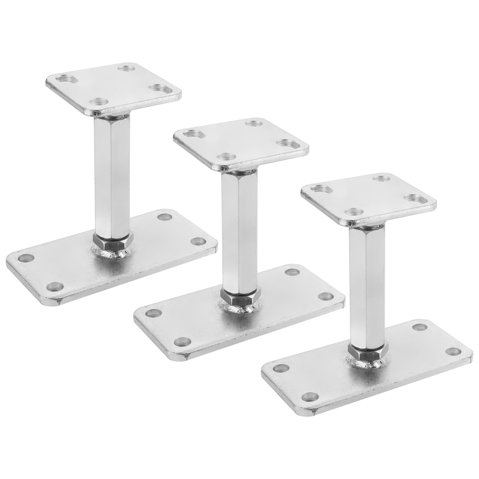 AKOLAFE 3 supporti regolabili in altezza, 140 – 200 mm, piedini di supporto in acciaio zincato con viti 80 x 160 mm, supporto regolabile per calcestruzzo, per terrazze, recinzioni, gazebo, recinzioni