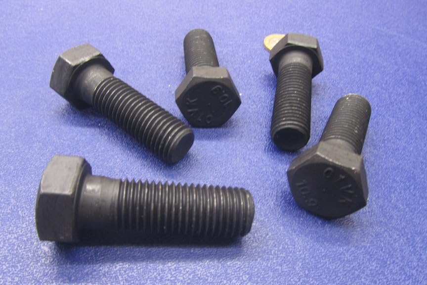 Class 10.9 Steel Hex Head Bolts PT M16 x 2 mm x 50 mm Long 5 pcs