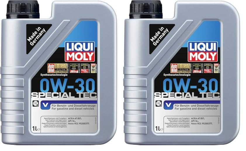LIQUI MOLY Special Tec V 0W-30 | 1 L | Synthesetechnologie Motoröl | Art.-Nr.: 3768, farblos (Packung mit 2)