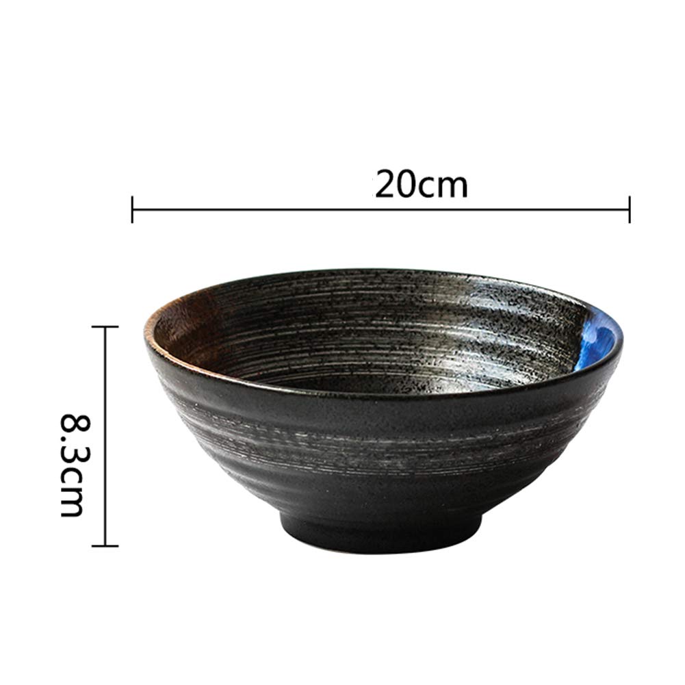 tazas de ramen, conjuntos de tazas de pasta, Tazón grande de cerámica japonesa for ramen, sopa de fideos, juego de tazones de ramen, Udon Soba Pho, vajilla de cerámica retro en relieve, fideos asiátic