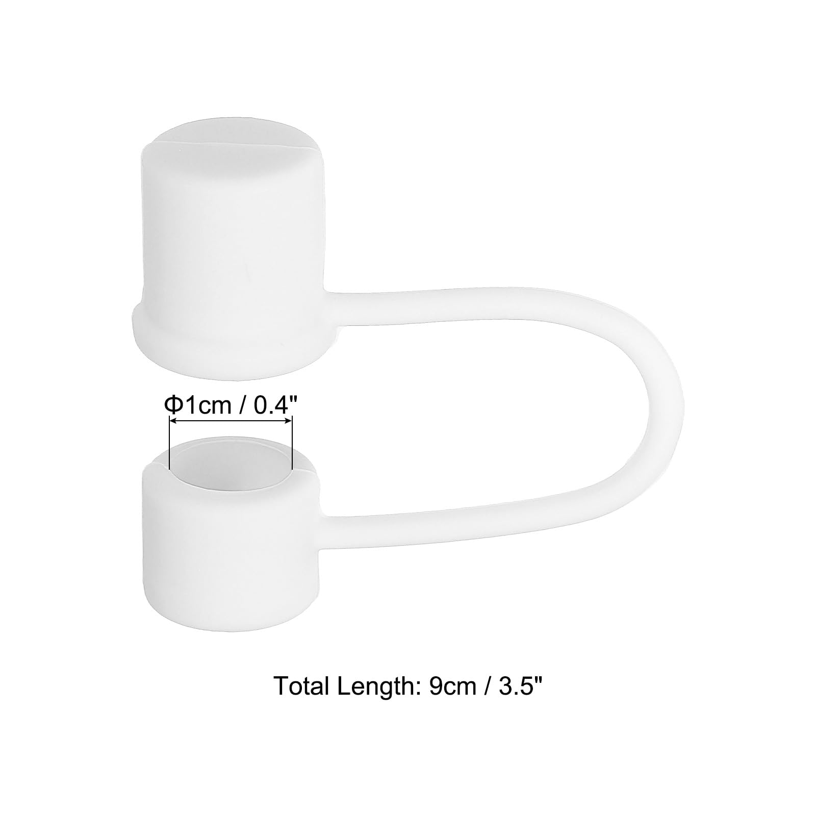 PATIKIL 0.4 In/10mm Silicone Straw Cover Cap, 9Pcs Dust-Proof Straw Tips Reusable Drinking Straw Caps, White - Image 2