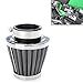 Produktbild PEIUJIN Universal KFZ Auto 42mm Air Pod Intake Motorrad Luftfilter Clamp Gummi Sportluftfilter Schwarz (42mm)
