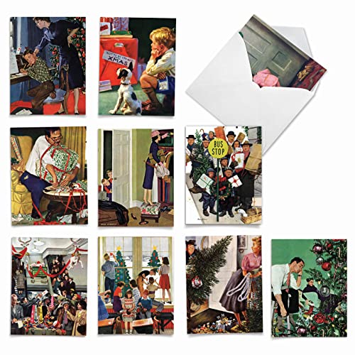 10 Cartes de Noël assorties avec enveloppes Mini M6058 pour vos vœux