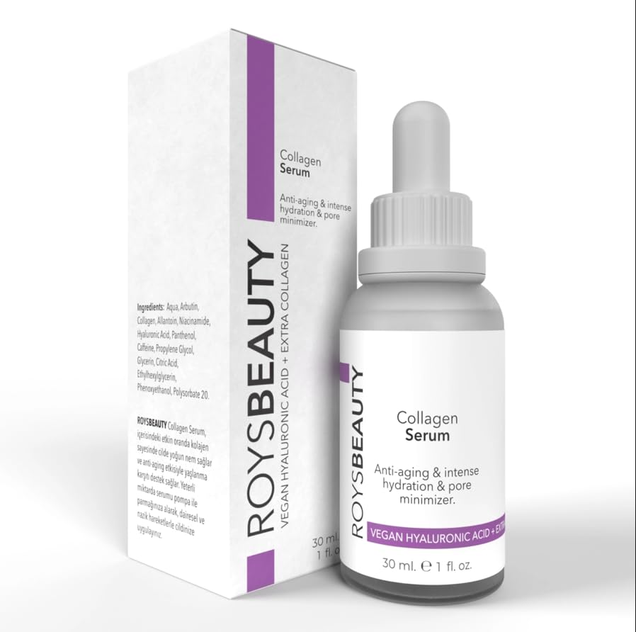 Roys Beauty Collagen Serum 30ml, Hydrating & Anti-Aging Face Serum with Hyaluronic Acid