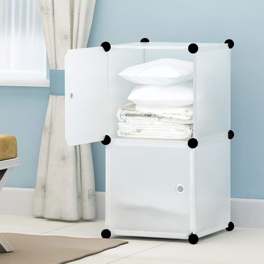 Sonnewelt Regalsystem Kleiderschrank Kunststoff, Regalsystem Würfel mit 20 Würfeln, Vielseitiger Steckschrank aus PP, Weiß Würfelschrank mit Türen für Kleidung, Spielzeug, Schuhe