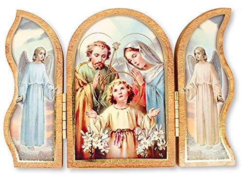 Catholic Gift Shop Ltd Sagrada Familia Placa de Pared Plegable y Lourdes Tarjeta de oración