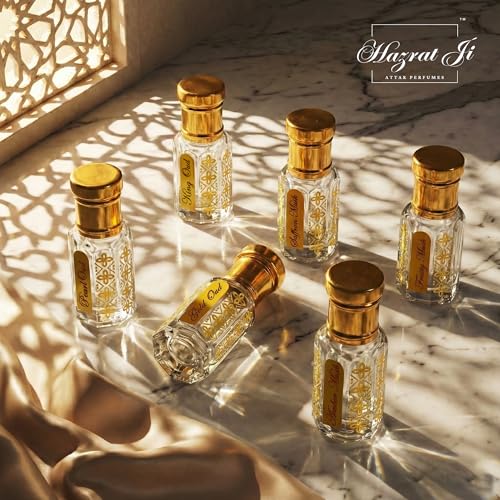 Image of Attar Perfume for Man Woman Gift Set Combo | Kesar Fruity Citrus Wood Musk Oud Kannauj Attar Original Notes | Alcohol Free Pocket Perfume Oil Roll On Long Lasting 6x6ml