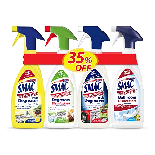 SMAC Super Saver Bundle-SMAC Express Multi Degreaser Lemon 650ml+ Disinfectant Surface Spray 650ml+SMAC Bathroom Cleaner 650ml