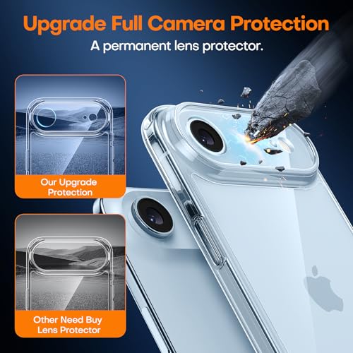 Image of TAURI for iPhone Air Case, with Camera Control, Clear | with Screen Protector, Not-Yellowing Military-Grade Protection, Shockproof Slim Magnetic Case for iPhone 17 Air