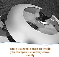 Vista 2 de YARNOW Tapas de sartén de acero inoxidable Cubierta de olla de metal Mango de tapa de olla de cocina grande para cocinar