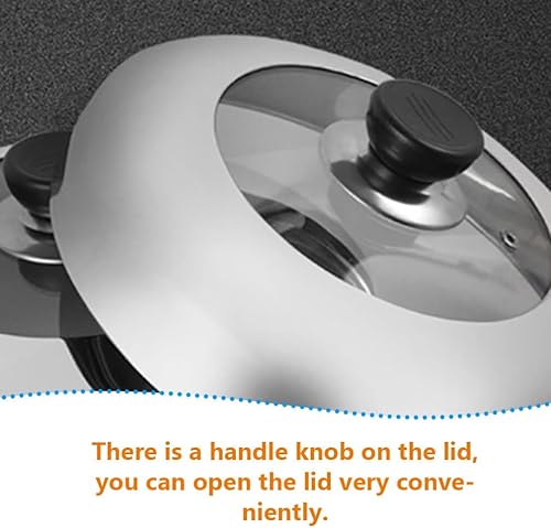 Miniatura 2 de YARNOW Tapas de sartén de acero inoxidable Cubierta de olla de metal Mango de tapa de olla de cocina grande para cocinar