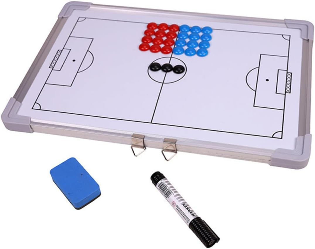 NOLITOY Aluminum Alloy Football Board Hangable Magnetic Coaching Training Board with 27 Fridge Magnets, Marker Pen and Eraser for Teaching Guidance and Practice